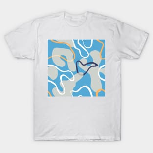 Retro Swirl Memphis Camouflage Style Design T-Shirt